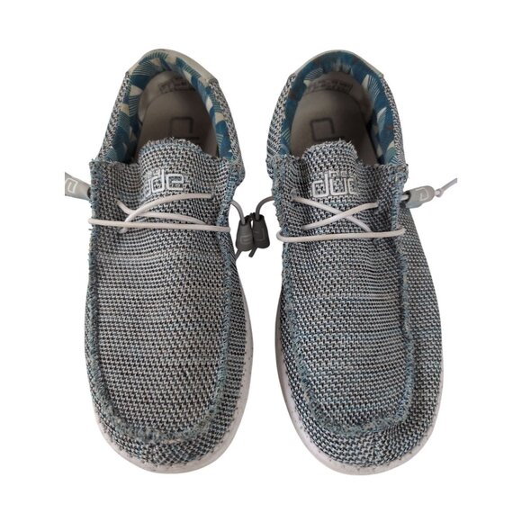 Hey Dude Wally Sox Slip On Shoe Loafer Mens 7 Ice Grey Lightweight Casual Beachy - Picture 2 of 9